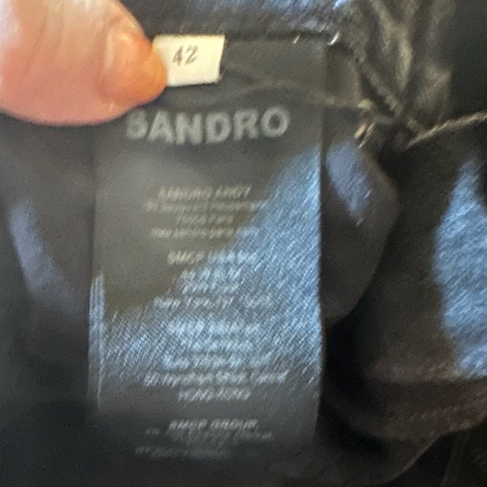 SANDRO women’s Stern Western Belted High Rise Straight Jeans in Black - Picture 14 of 16